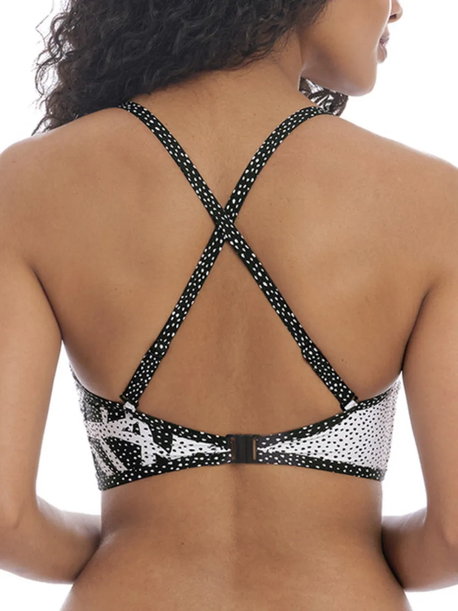 Gemini Palm Sweetheart Bikini Top - Monochrome