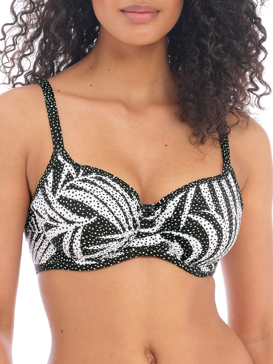 Gemini Palm Sweetheart Bikini Top - Monochrome