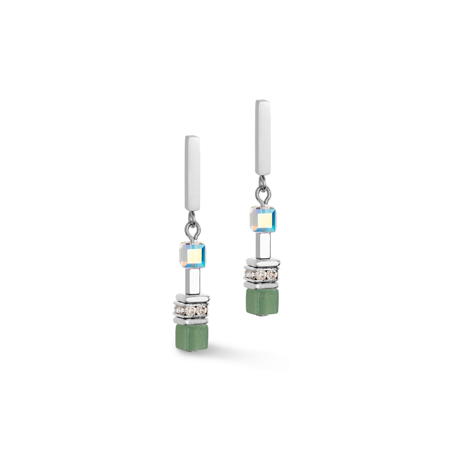 GeoCUBE® Precious Fusion Chunky Chain earrings light green