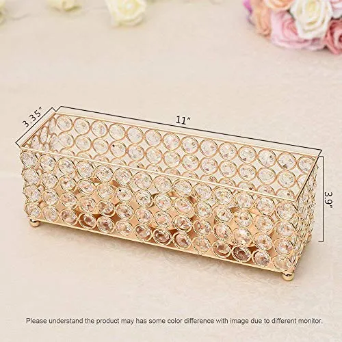 Gold Crystal Candle Holders Tray