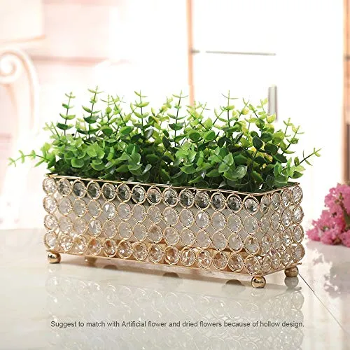 Gold Crystal Candle Holders Tray