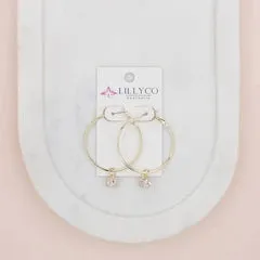 Gold Hoop & Crystal Earring