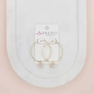 Gold Hoop & Crystal Earring