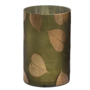 Green Aspen Leaf Votive Candle Holder- LARGE