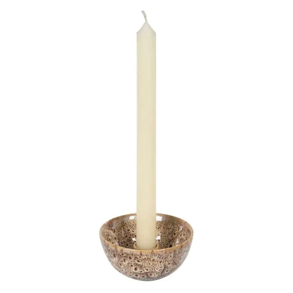 Grown Glazed Candle Holder