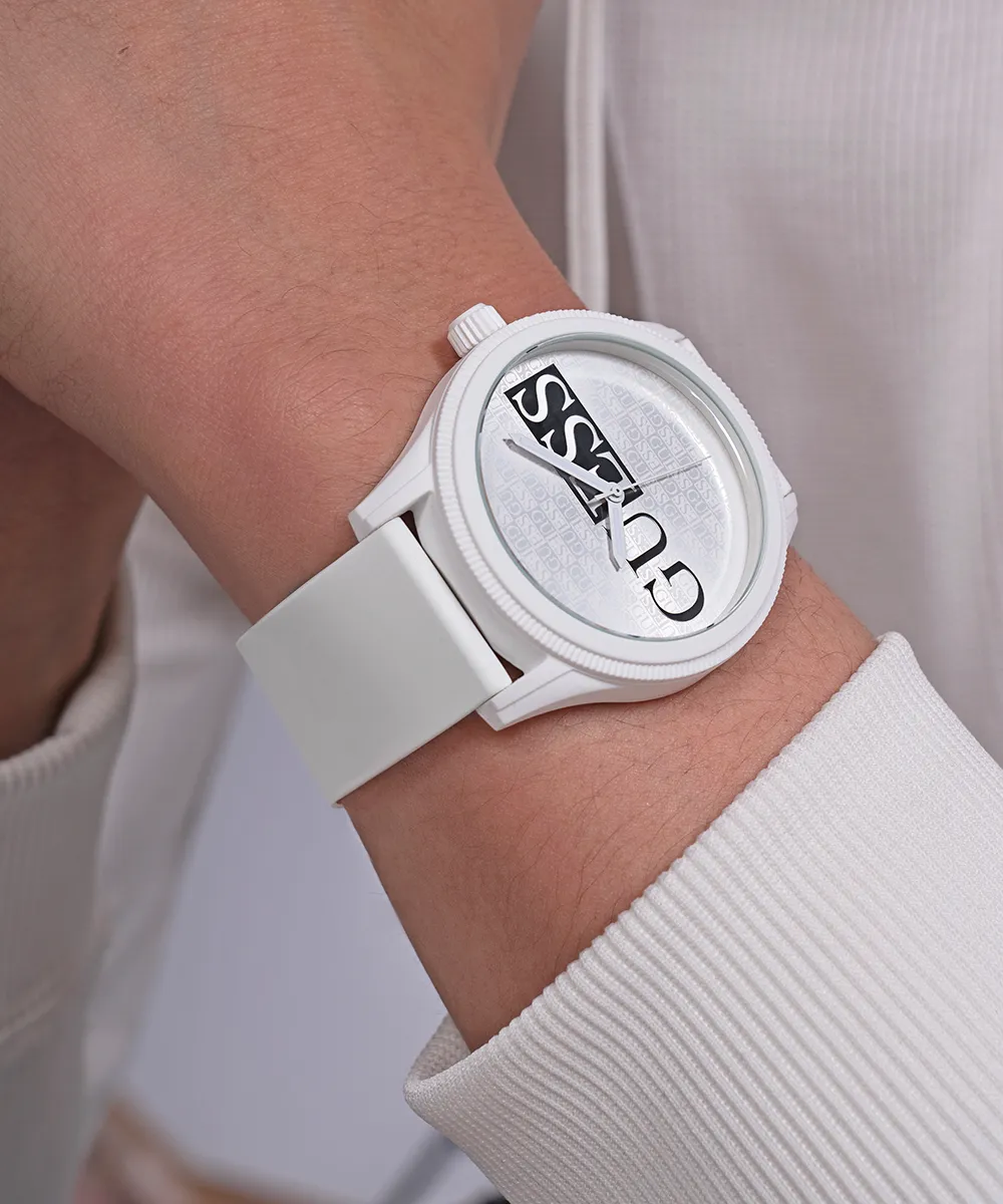 GUESS Mens White Analog Watch
