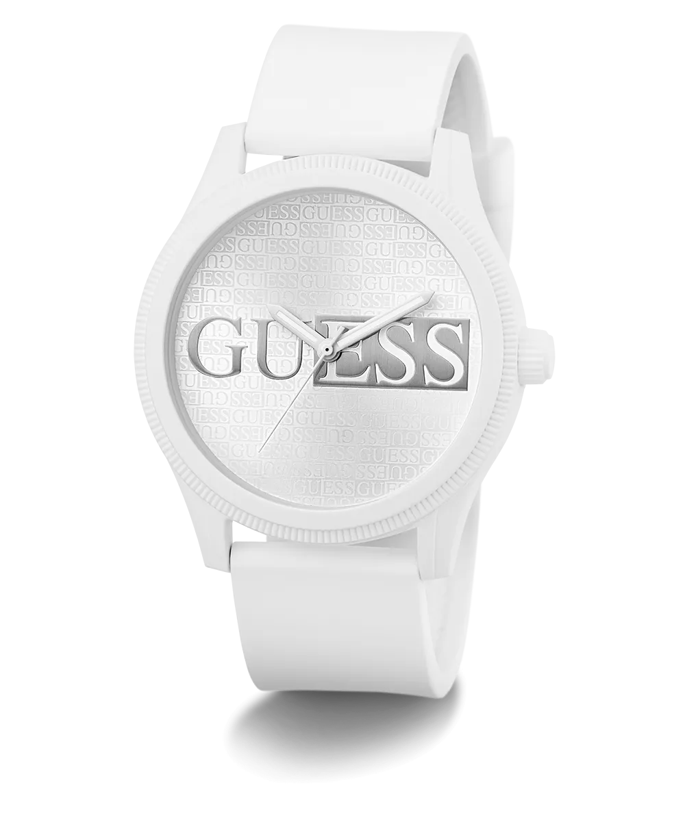 GUESS Mens White Analog Watch