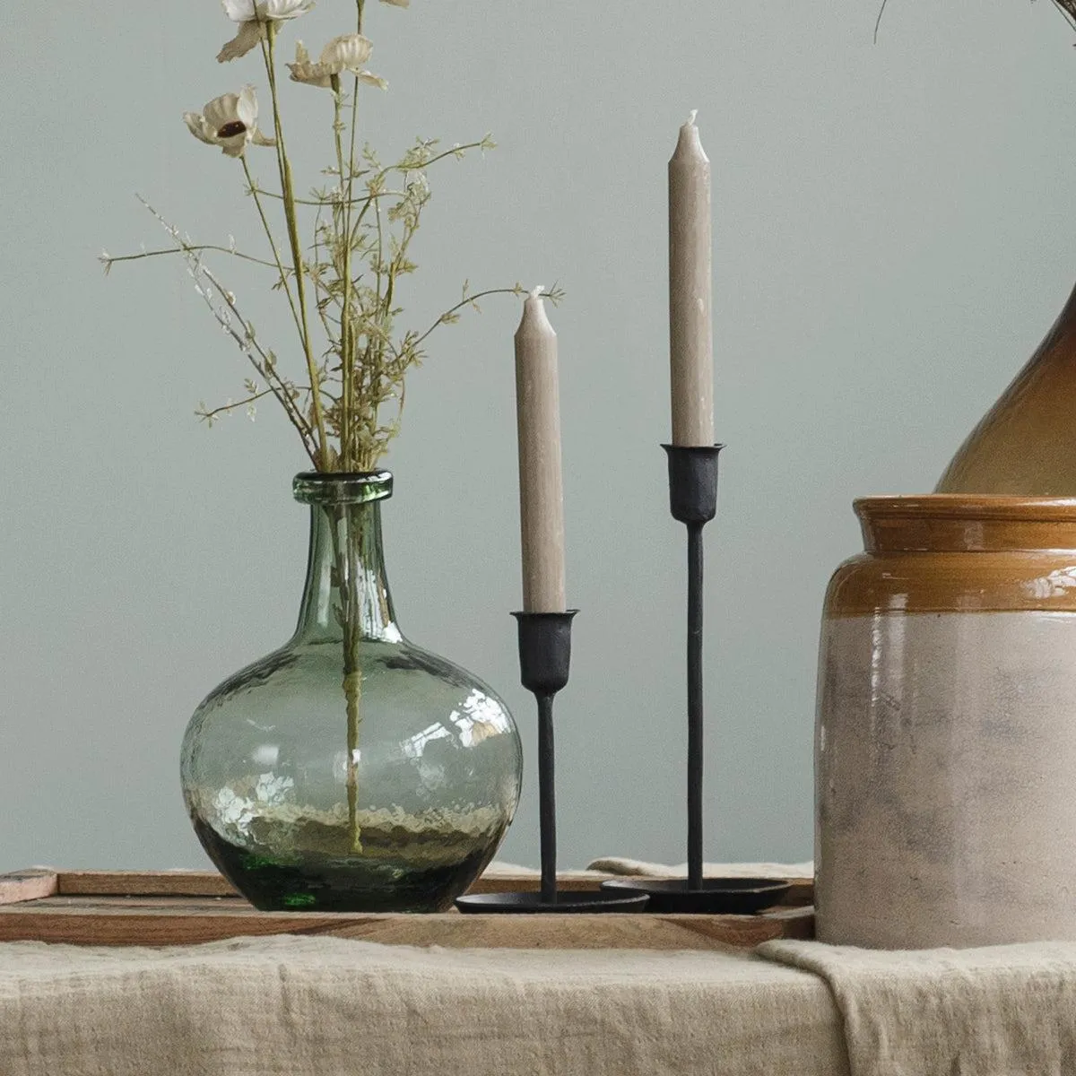 Handmade Black Dinner Candle Holder