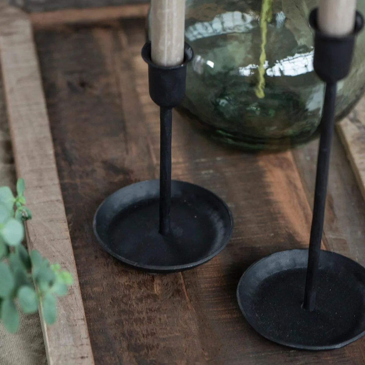 Handmade Black Dinner Candle Holder