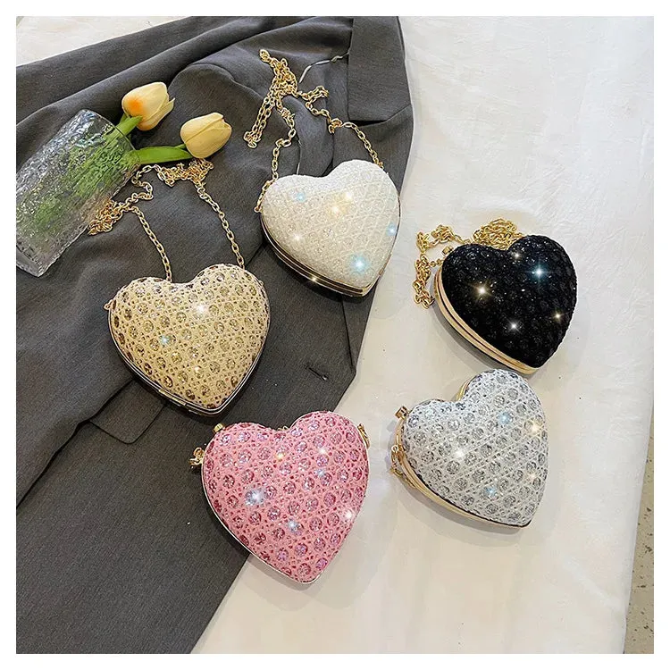 Heart Shaped Diamond Shoulder Clutch