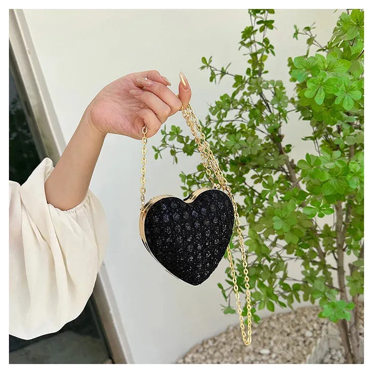 Heart Shaped Diamond Shoulder Clutch