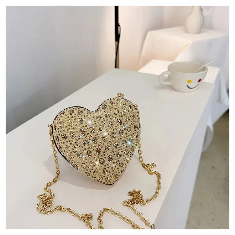 Heart Shaped Diamond Shoulder Clutch