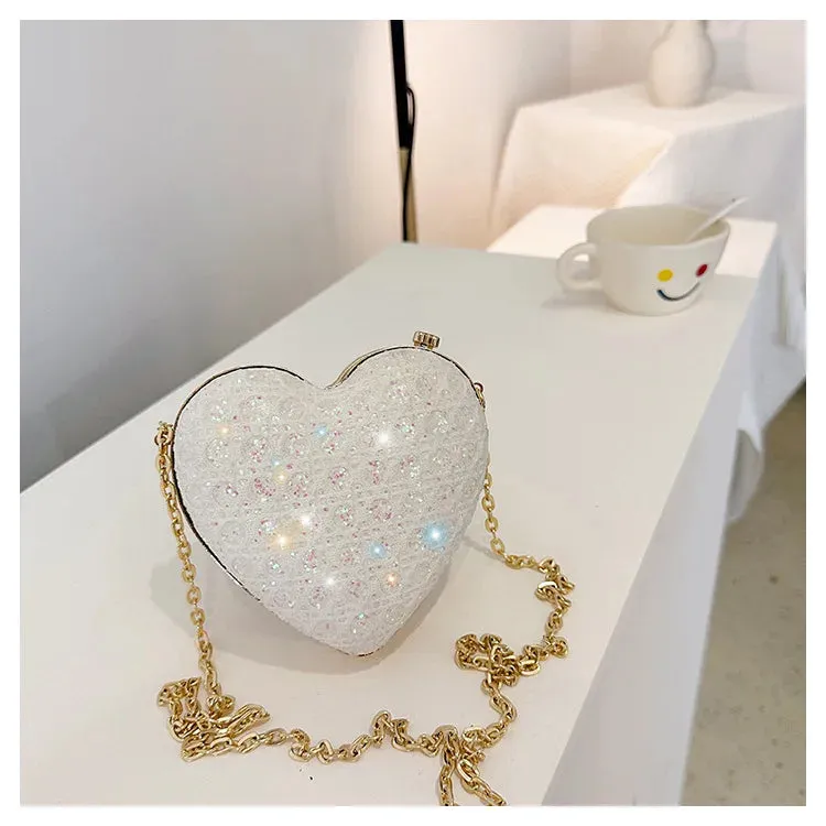 Heart Shaped Diamond Shoulder Clutch