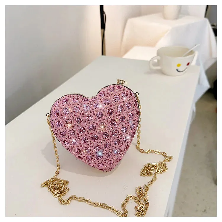 Heart Shaped Diamond Shoulder Clutch