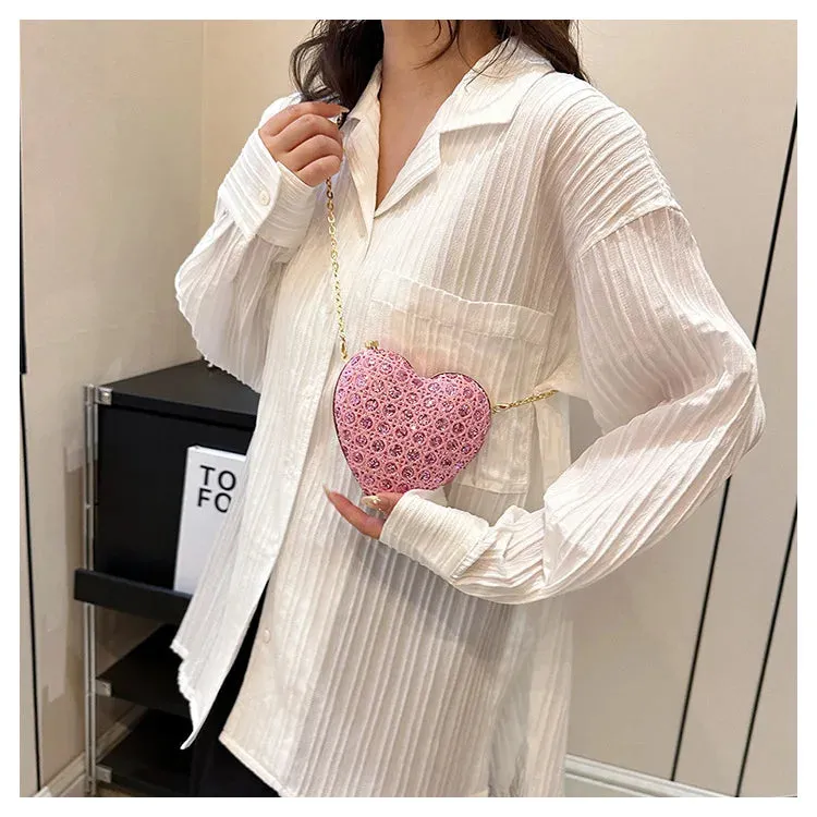 Heart Shaped Diamond Shoulder Clutch