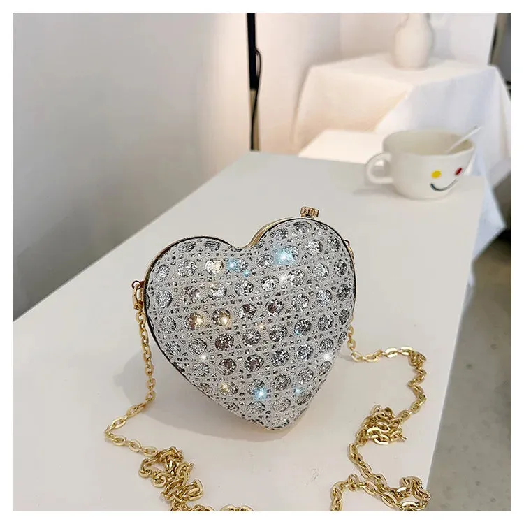 Heart Shaped Diamond Shoulder Clutch