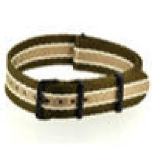 Heavy Duty Green White Olive G10 Military Nylon Strap (PVD)