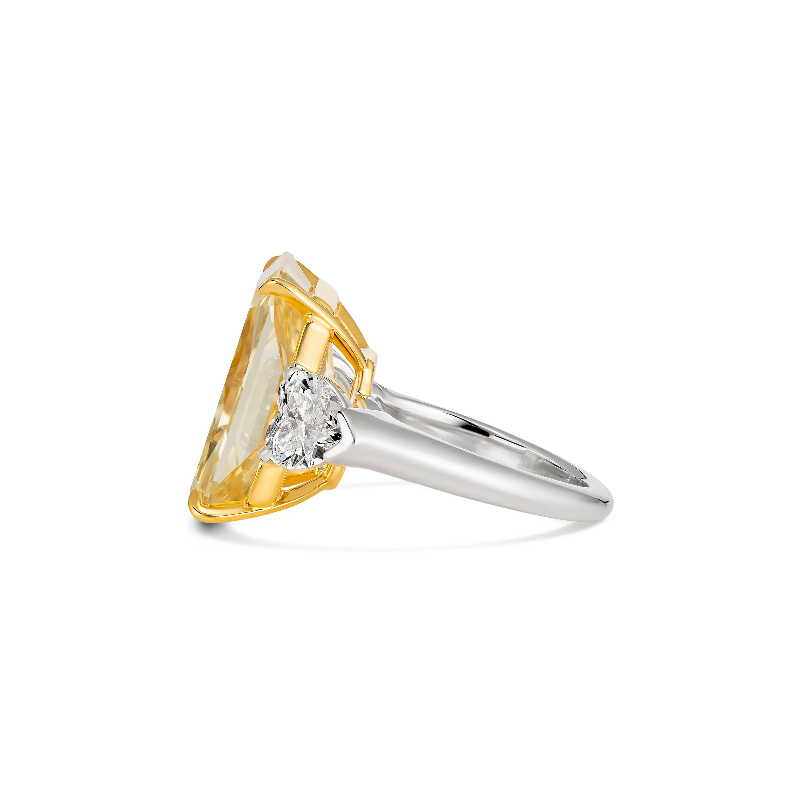 High Jewellery Fancy Yellow Radiant Cut Diamond Ring | Platinum