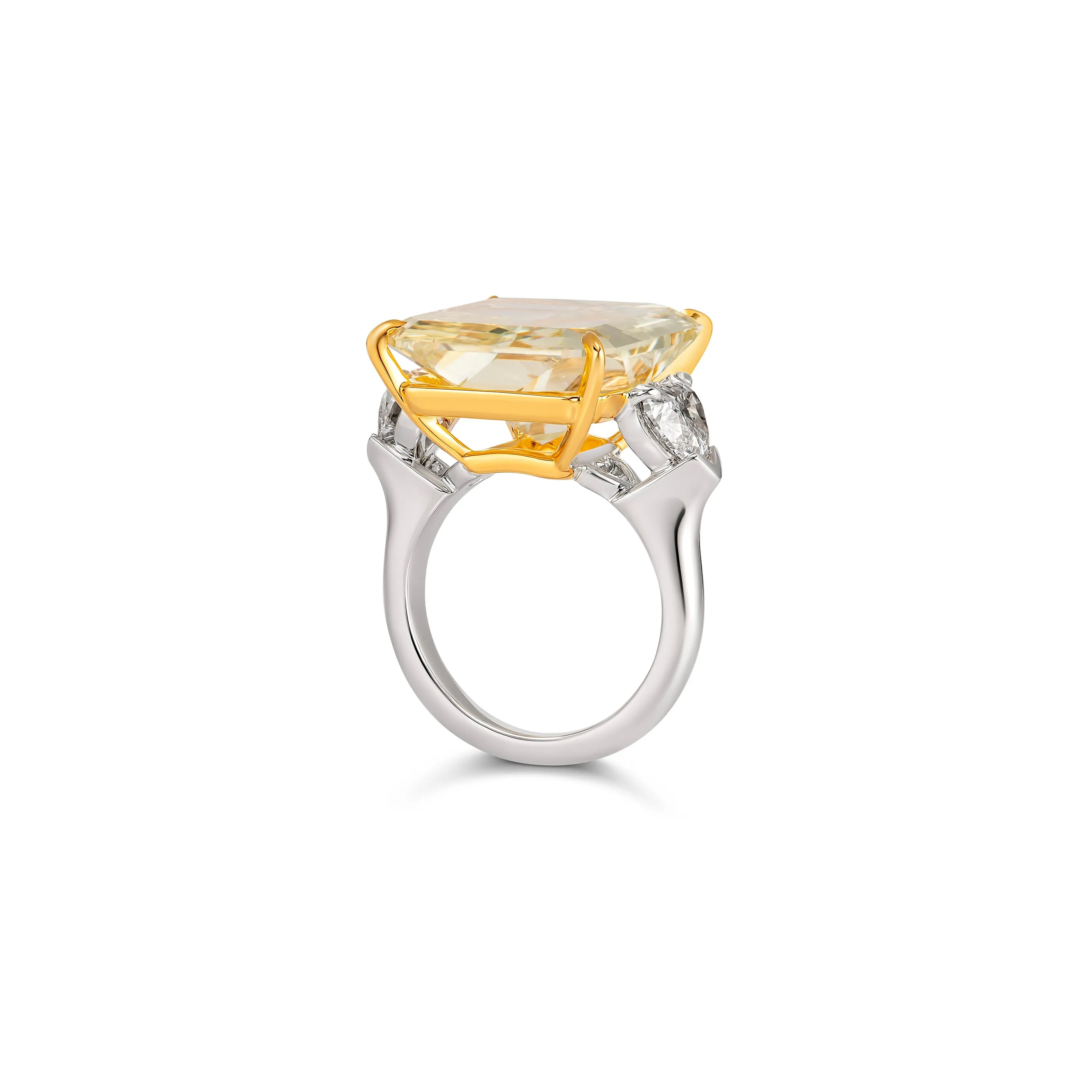 High Jewellery Fancy Yellow Radiant Cut Diamond Ring | Platinum