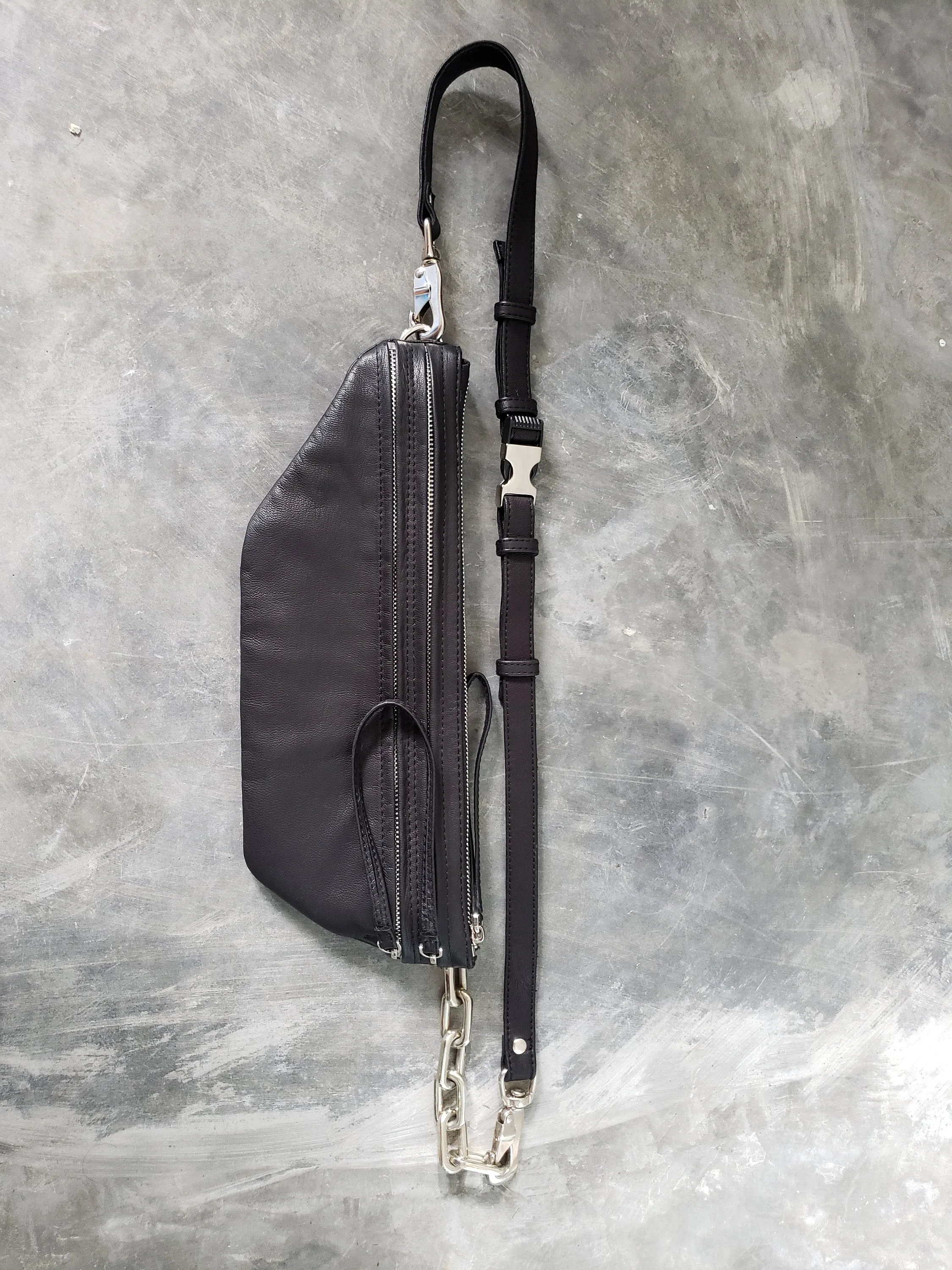 INDSTRL DSGN Duo Zip Convertible FannyPack Wristlet and Crossbody Messenger Bag