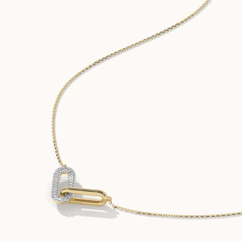 Interlocked Paperclip Diamond Necklace