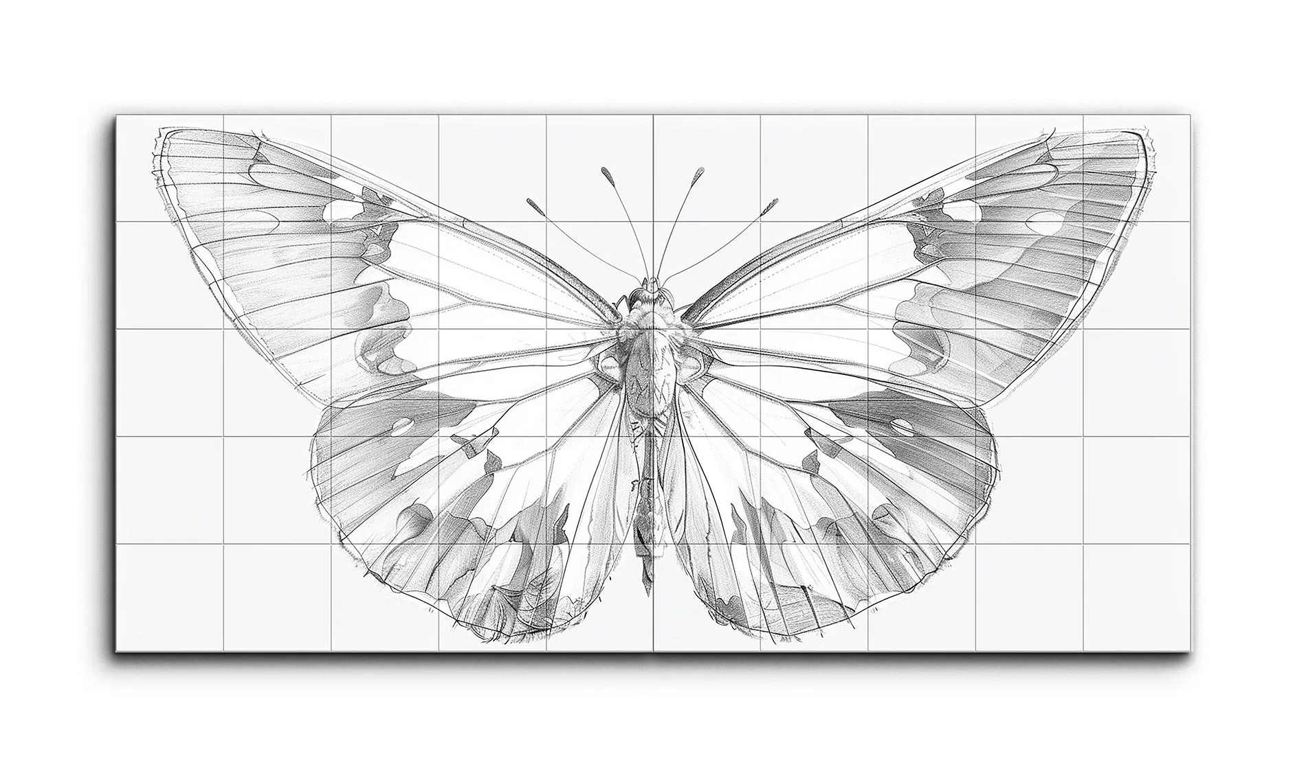 Intricate Monochrome Butterfly Illustration