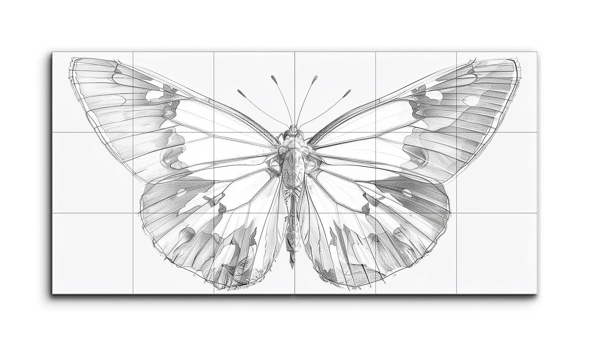 Intricate Monochrome Butterfly Illustration