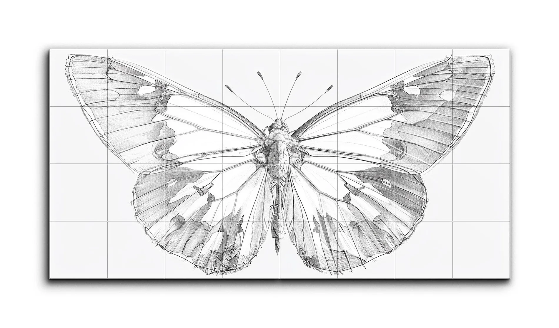 Intricate Monochrome Butterfly Illustration