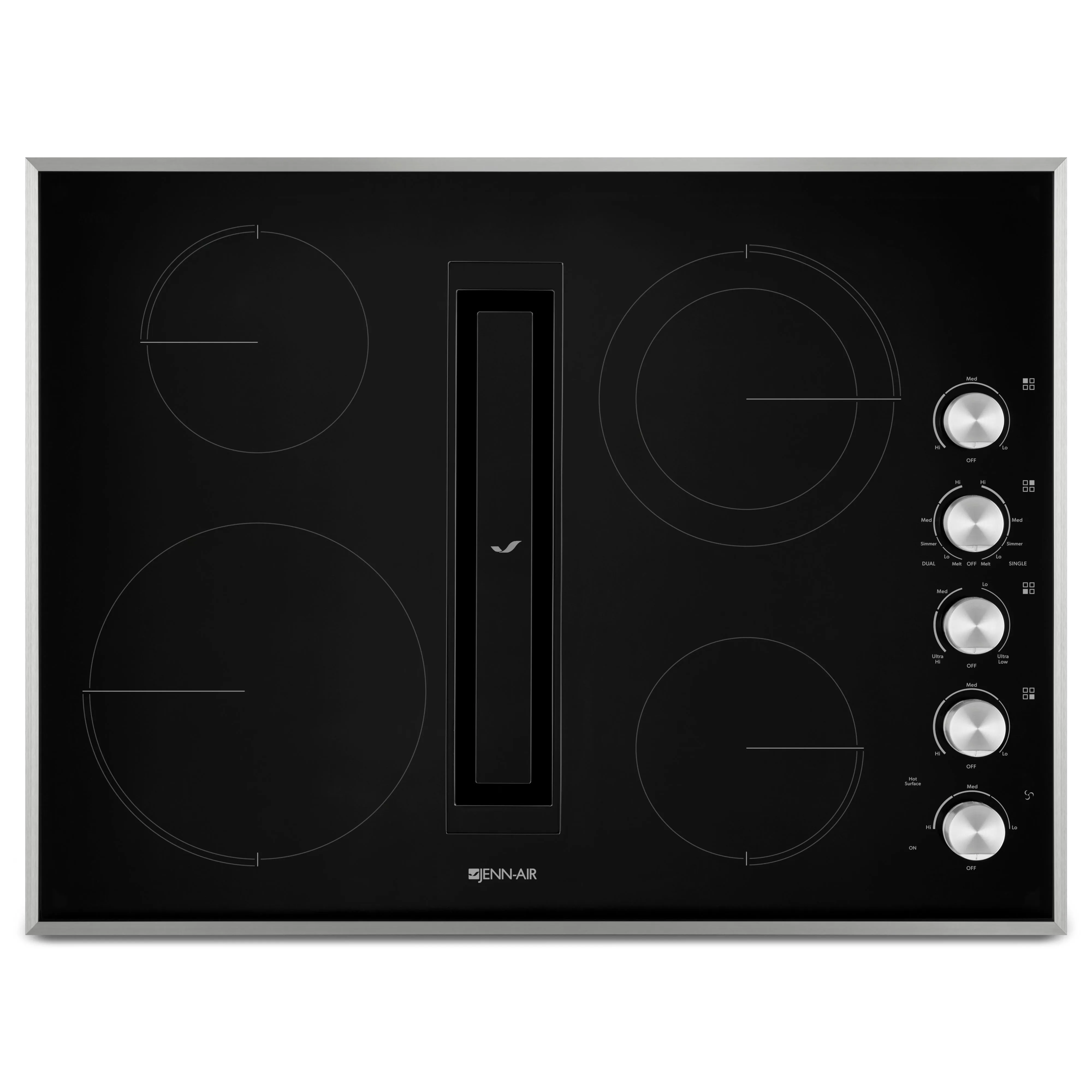 JennAir 30-inch Built-In Elecctric Cooktop with JX3™ Downdraft Ventilation System JED3430GS