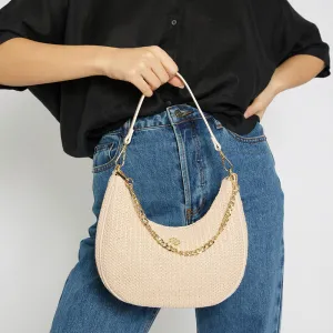 Julia Handbag in Nude/raffia