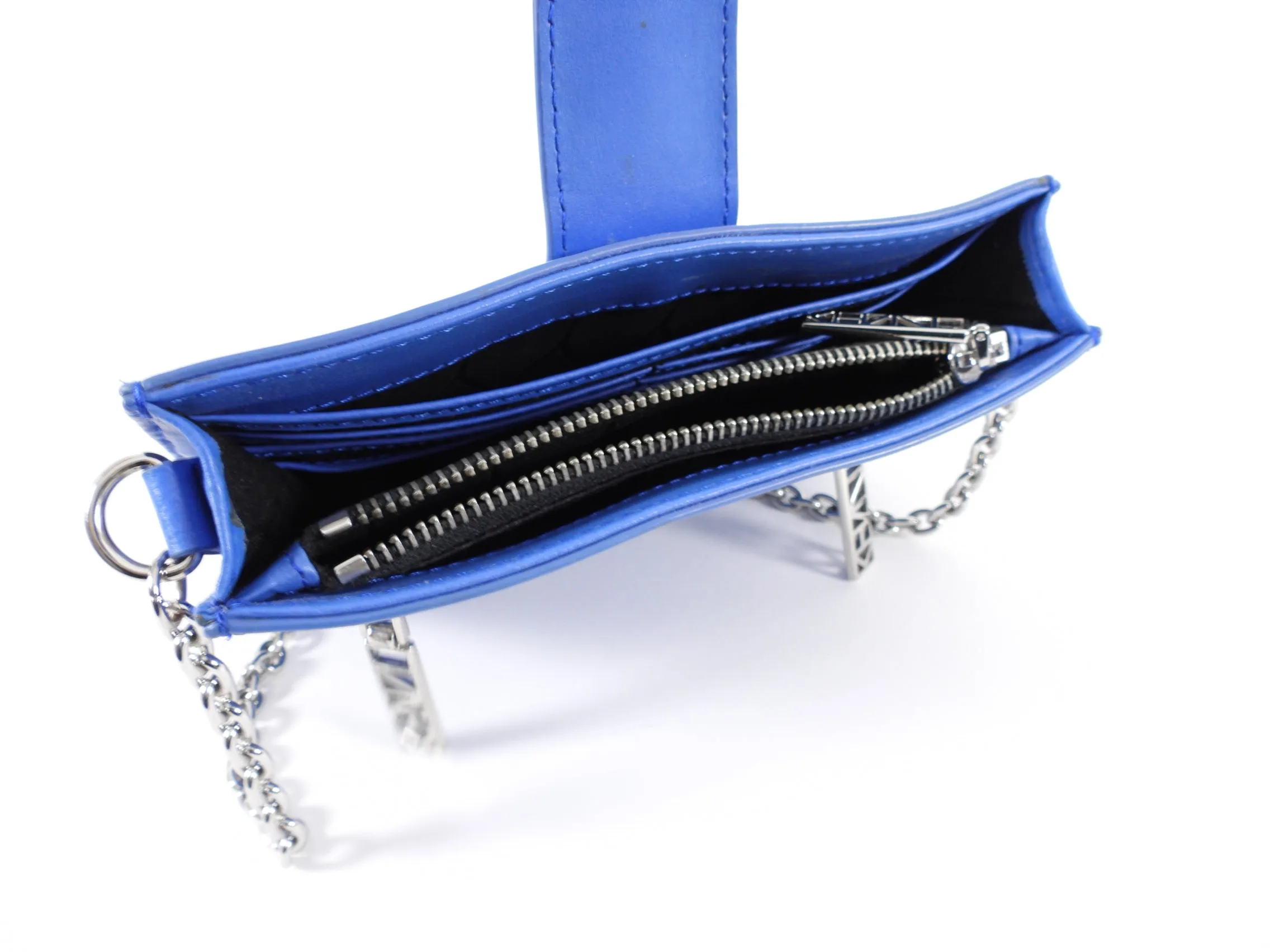 Kenzo Blue Leather Small Crossbody Wallet on Chain
