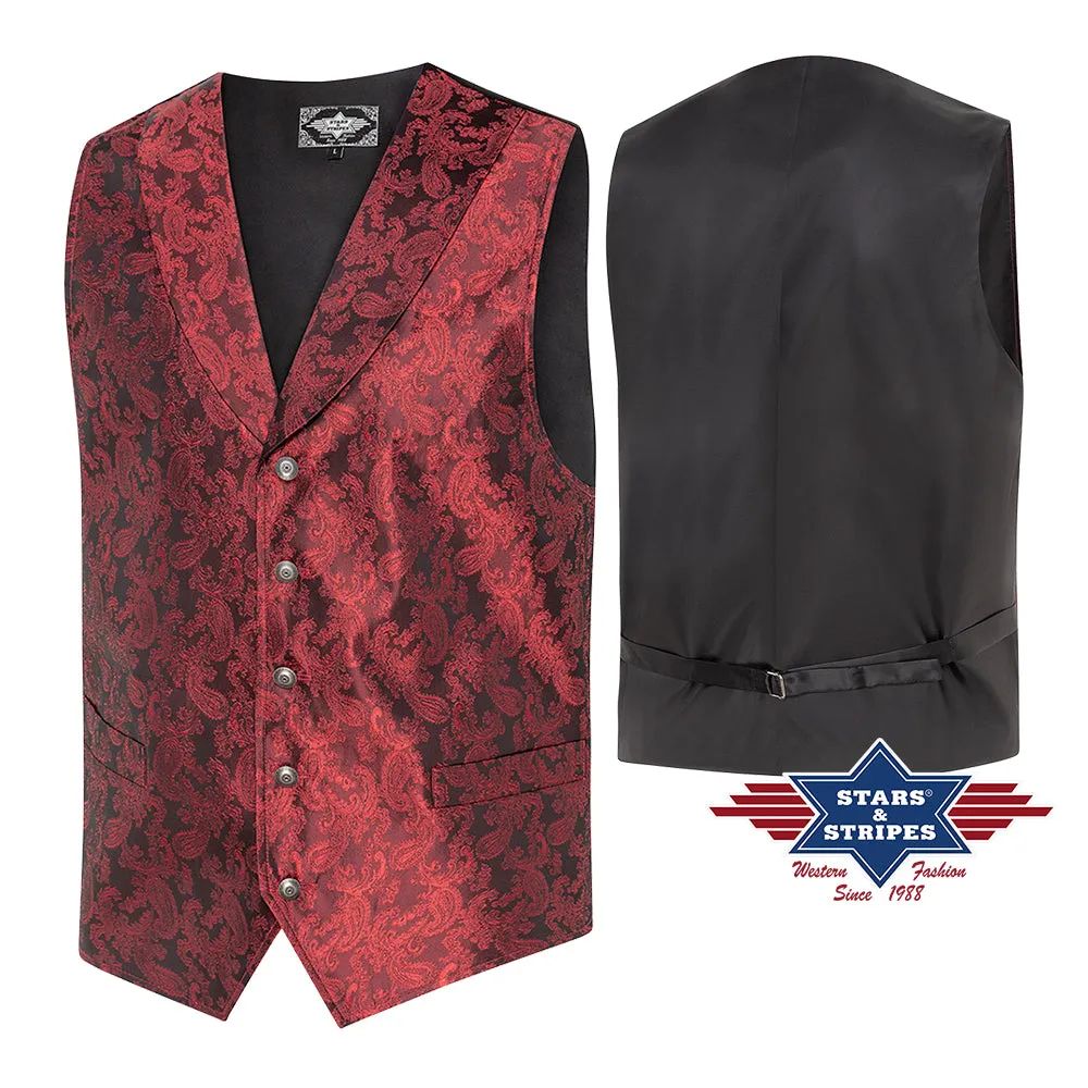 King Red Men's Western Waistcoat