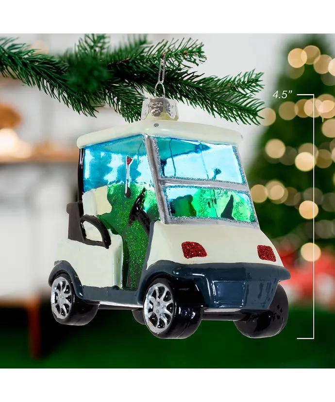 Kurt S. Adler Noble Gems Glass Golf Cart Ornament