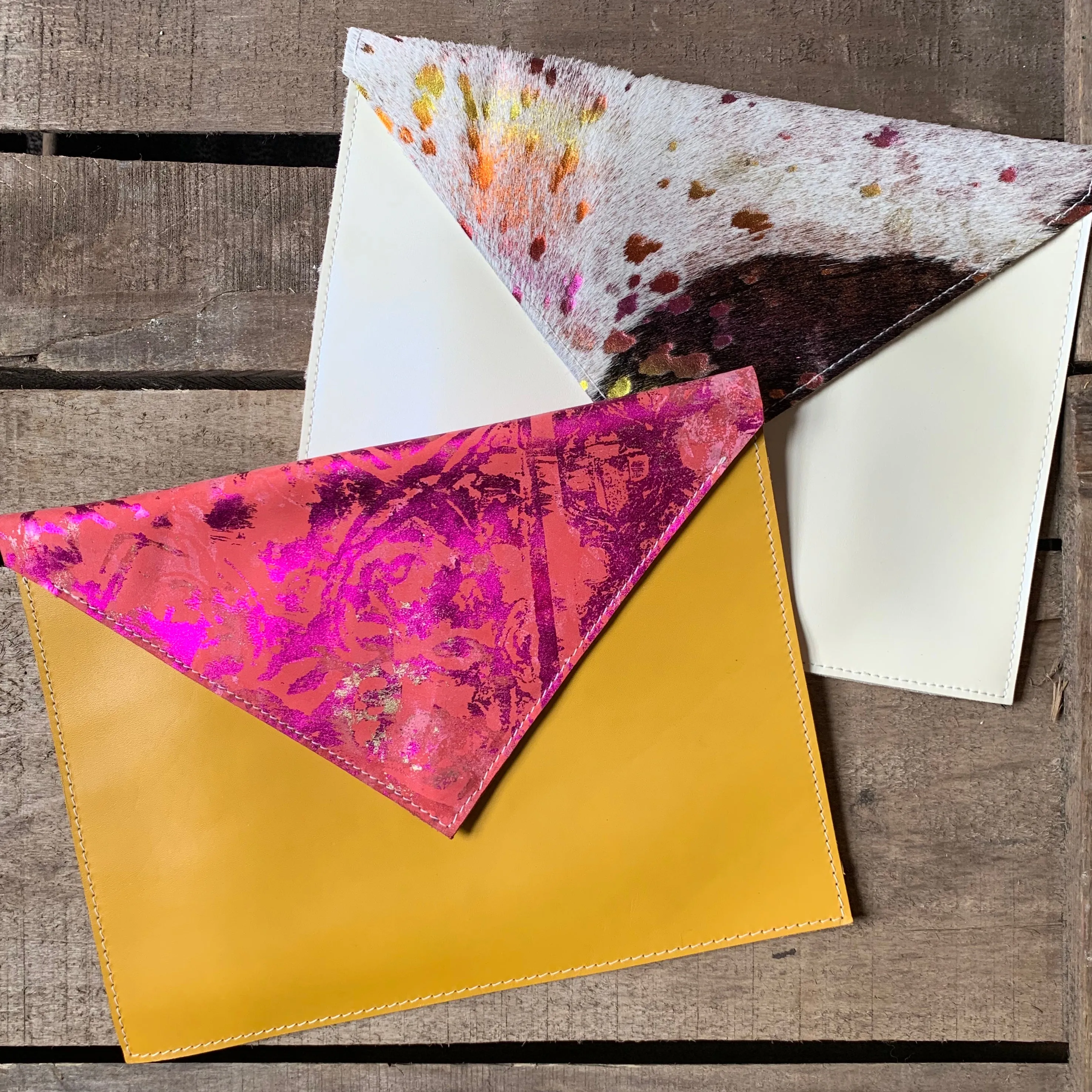 Large Leather Envelope Clutches