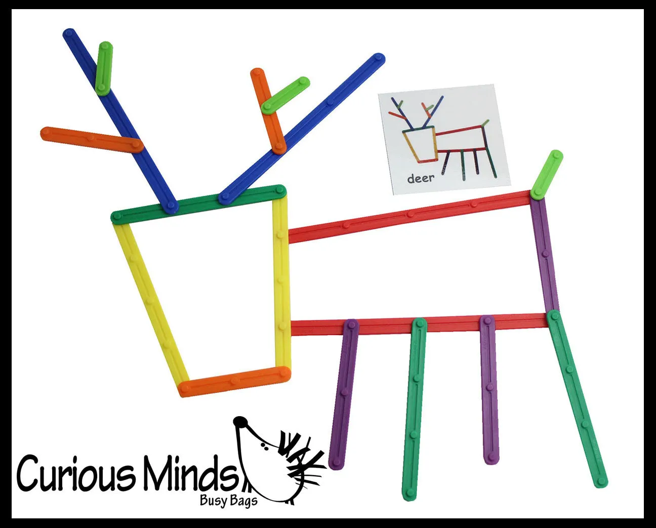 LAST CHANCE - LIMITED STOCK  - Creating Animals and Objects with Snap Together Plastic Sticks - Follow the Pattern - Learning activity