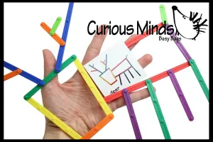 LAST CHANCE - LIMITED STOCK  - Creating Animals and Objects with Snap Together Plastic Sticks - Follow the Pattern - Learning activity