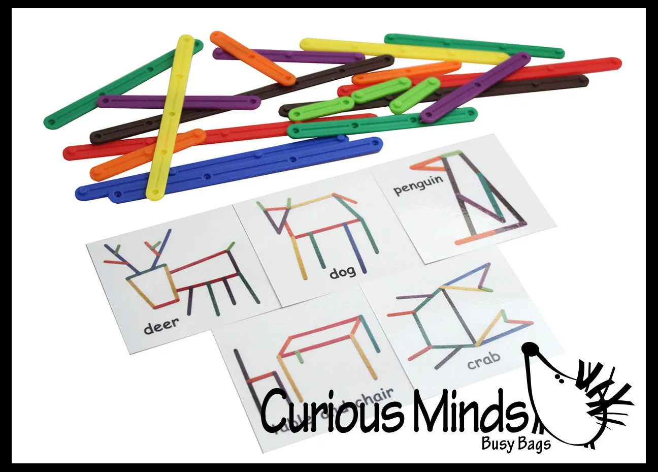 LAST CHANCE - LIMITED STOCK  - Creating Animals and Objects with Snap Together Plastic Sticks - Follow the Pattern - Learning activity