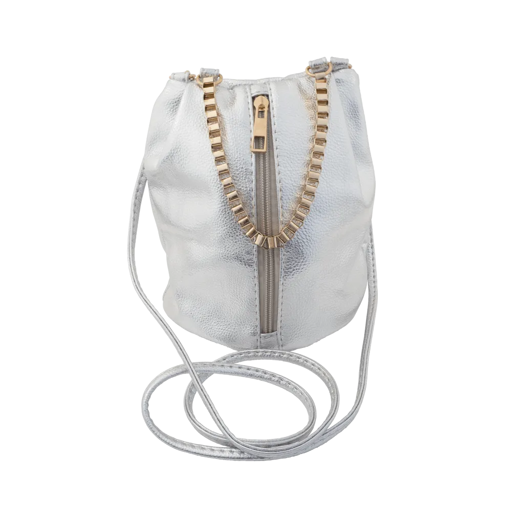Leah Silver Pouch Bag