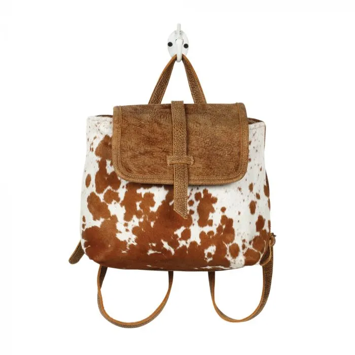 Leather Flap Backpack Myra Hair On Bag