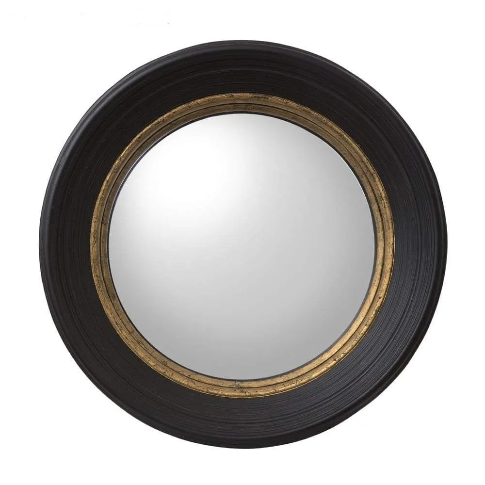 London Black Convex Mirror Small