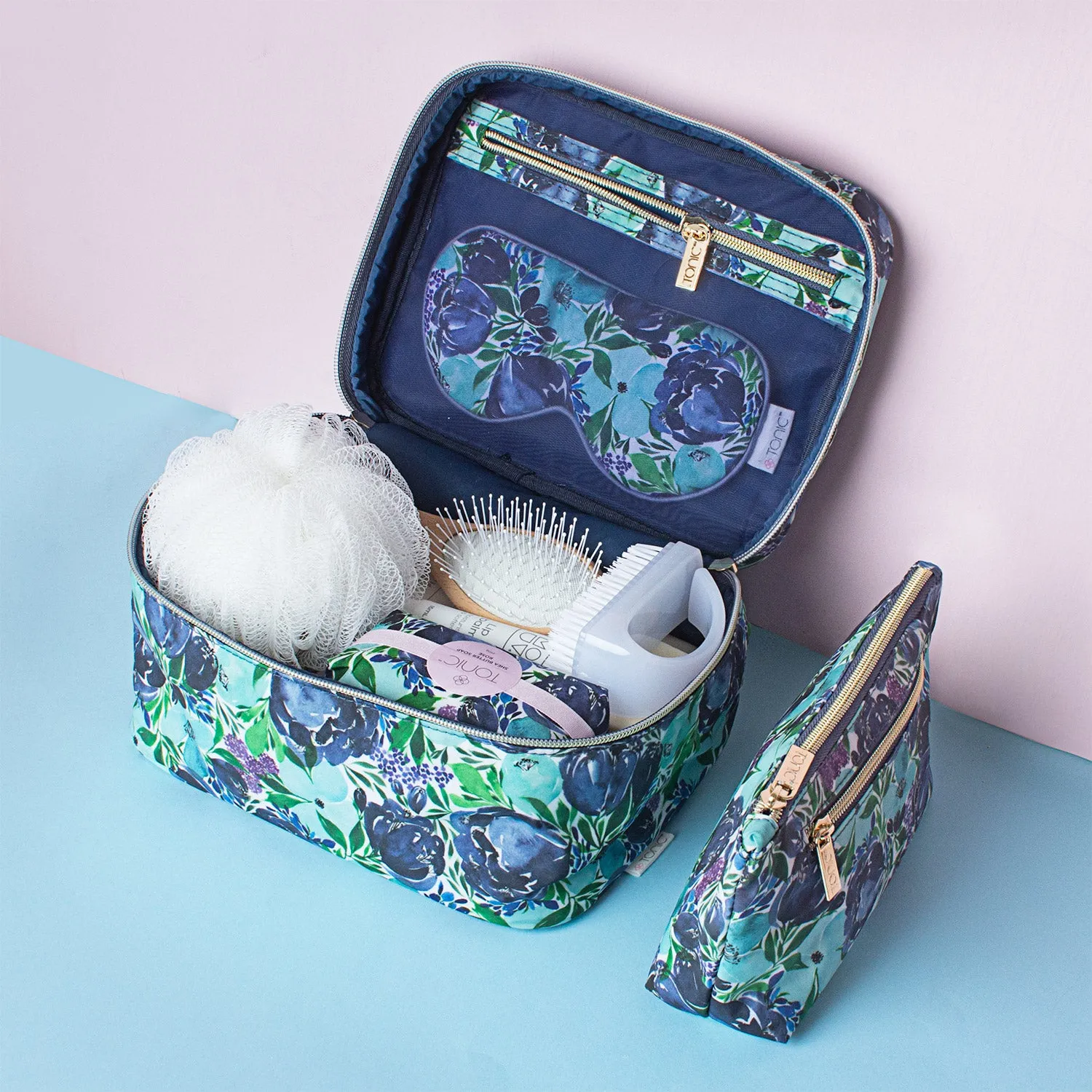 Makeup Case - Flourish Blue