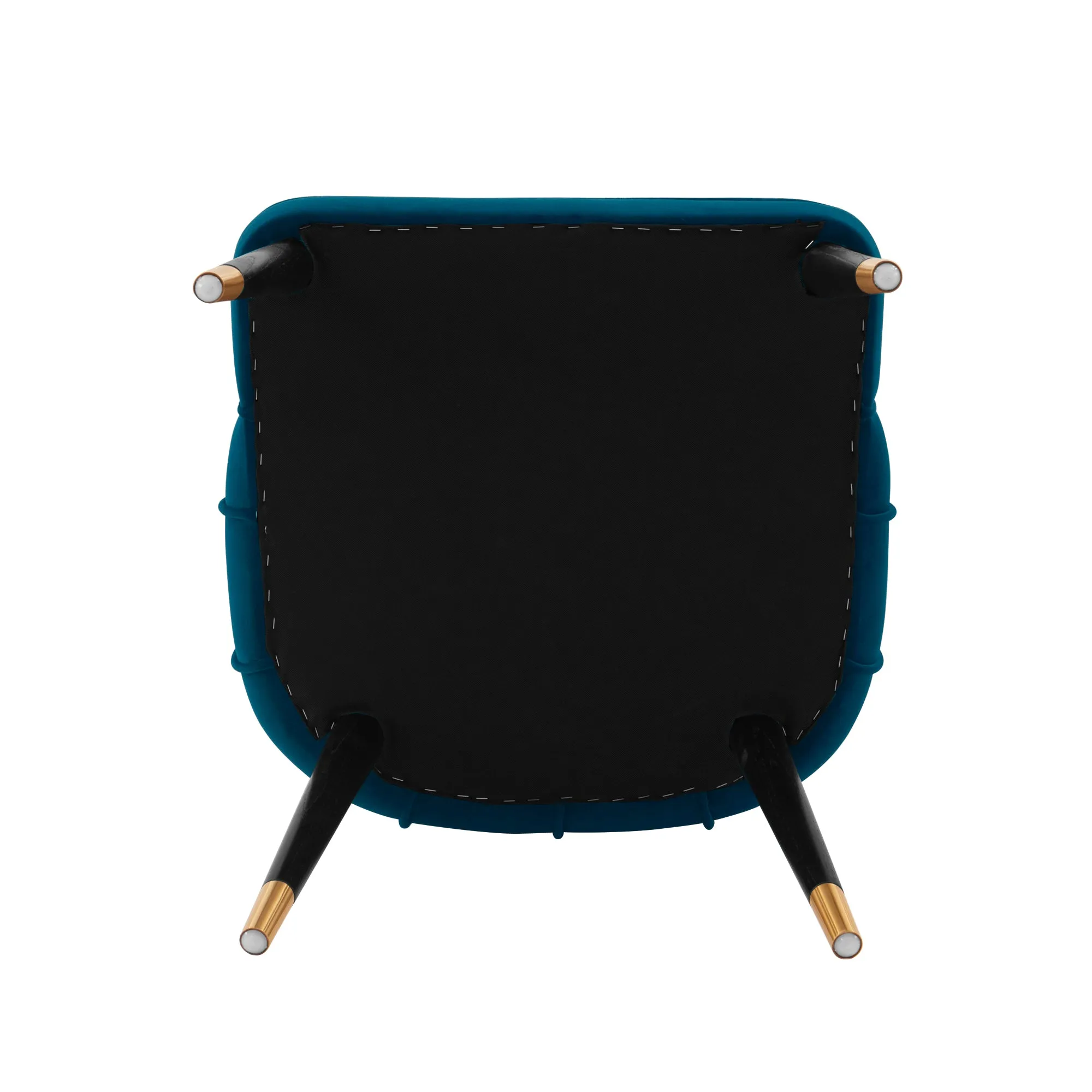 Manhattan Comfort Modern Eda Velvet Dining Chair in Midnight Blue- Set of 2
