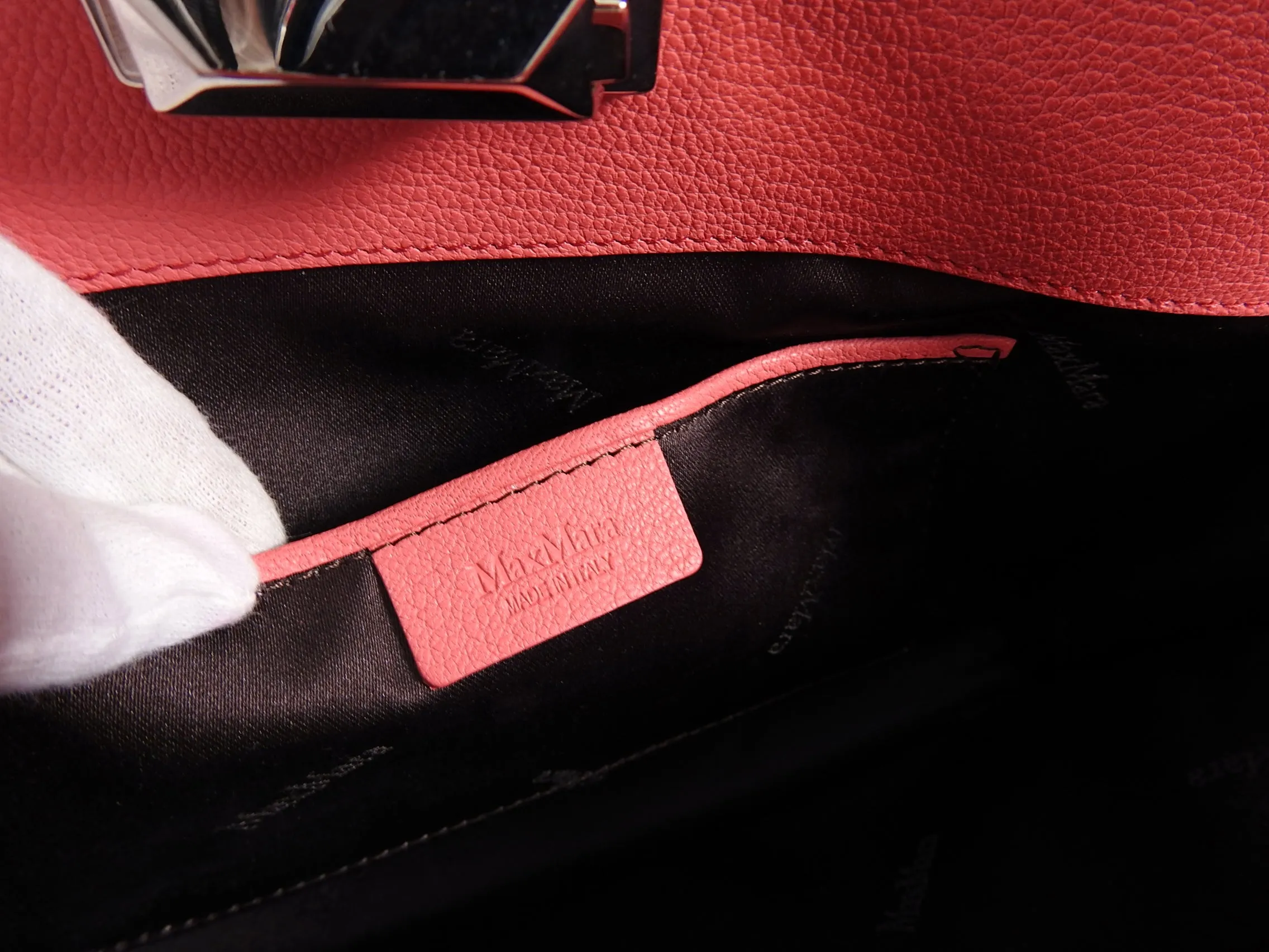 Max Mara Salmon Pink Leather Clutch Bag