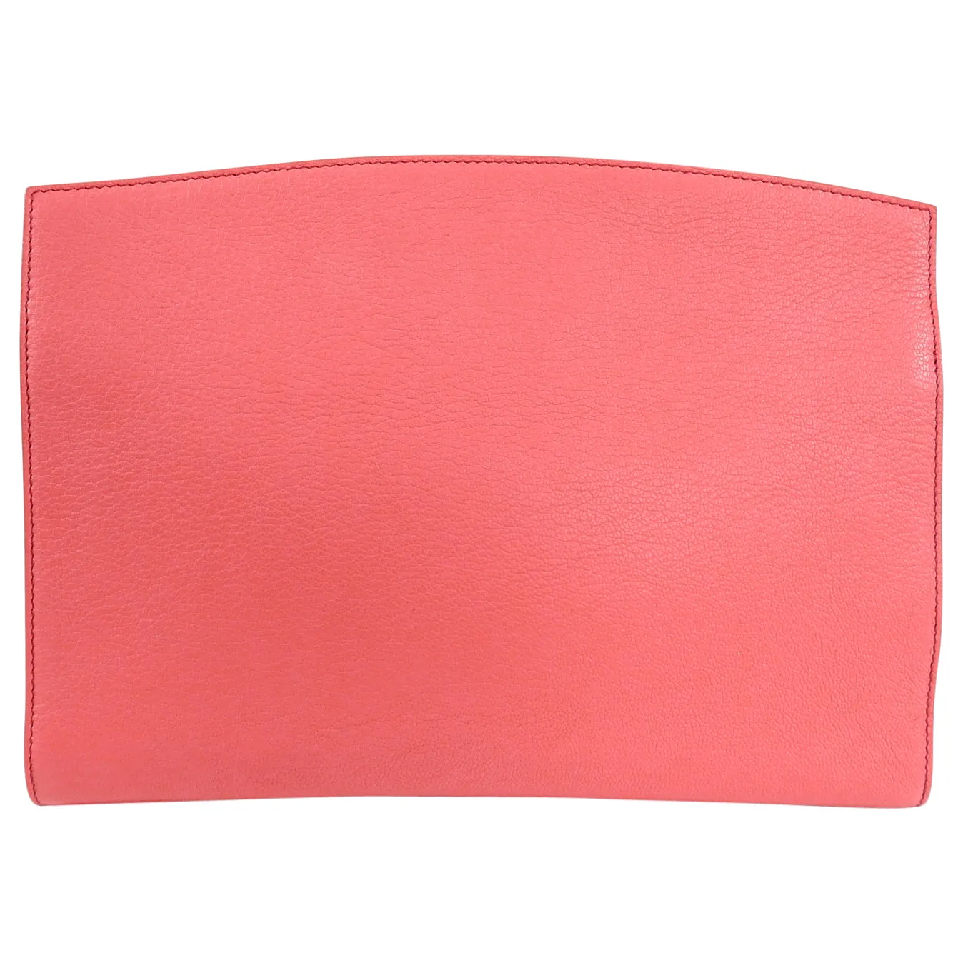 Max Mara Salmon Pink Leather Clutch Bag