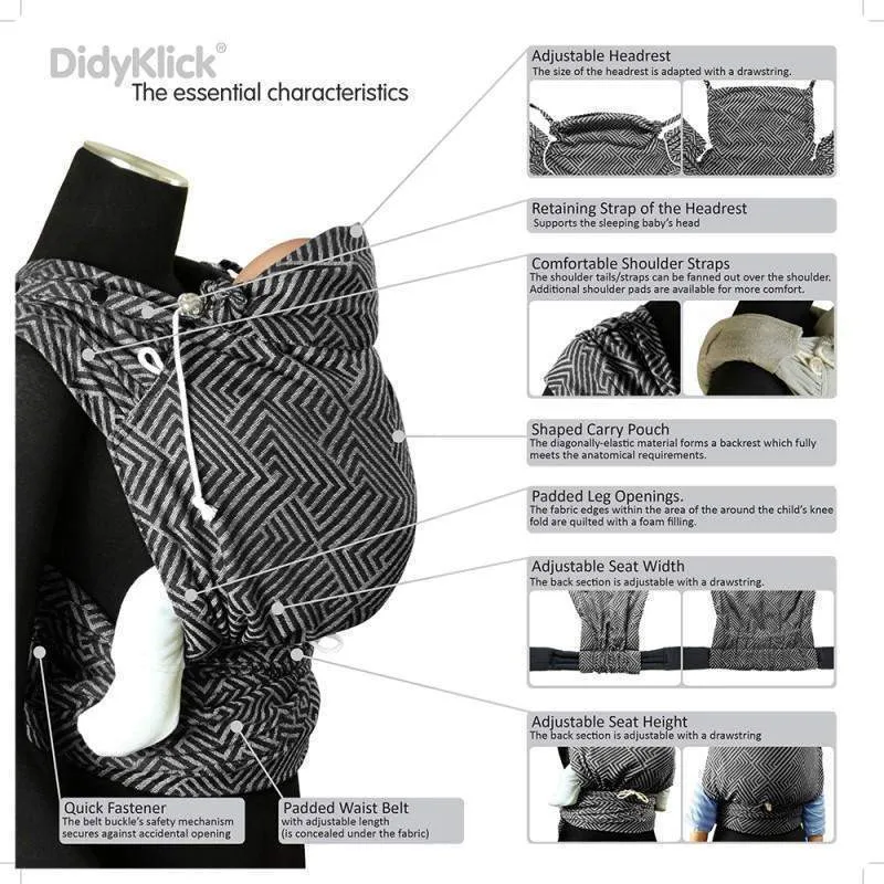 Metro Monochrome DidyKlick Half Buckle by Didymos