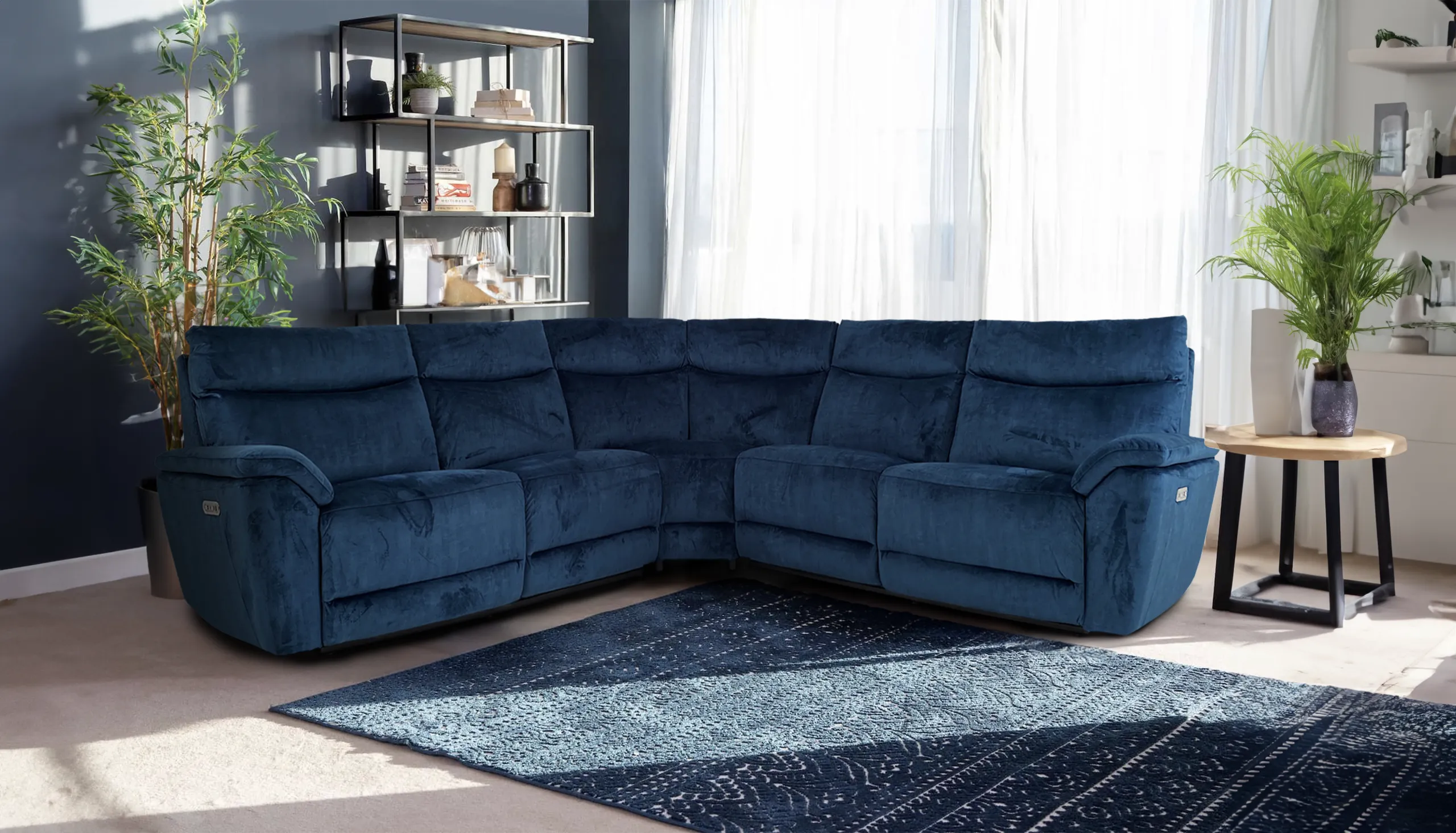 Micah Power Recliner Velvet Armchair With Powered Headrests