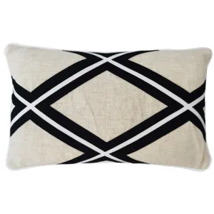 Mirage Haven Mill Diamond Black and Silver 30x50cm Cushion Cover