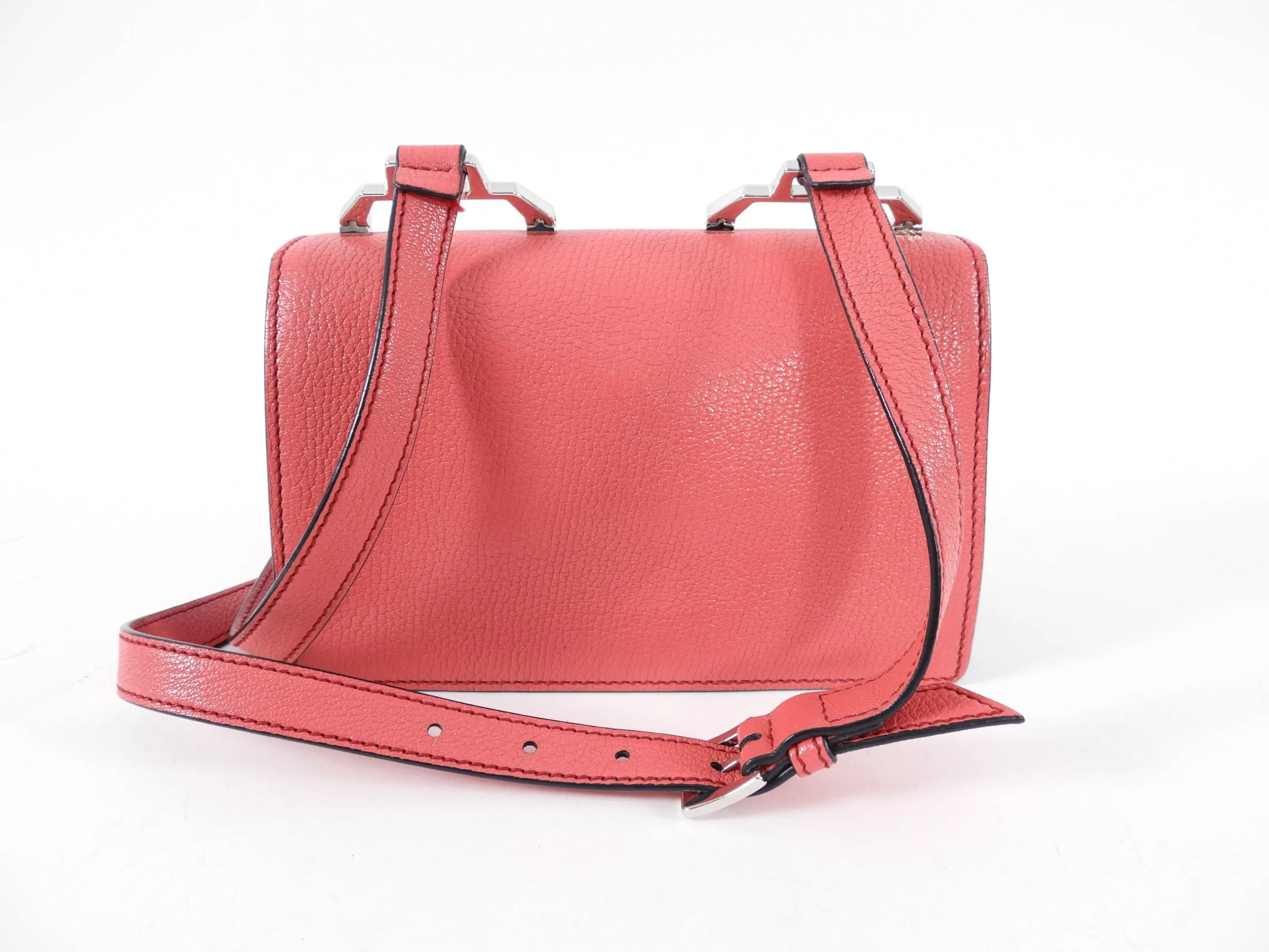 Miu Miu Pink Small Logo Flap Madras Crossbody Bag