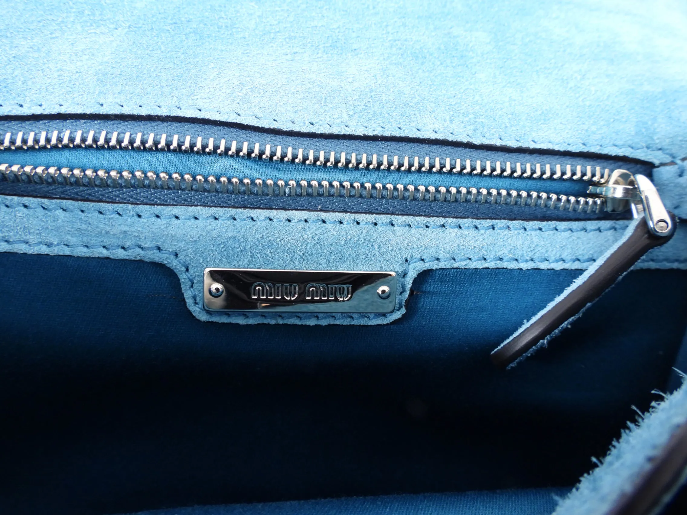 Miu Miu Pink Small Logo Flap Madras Crossbody Bag