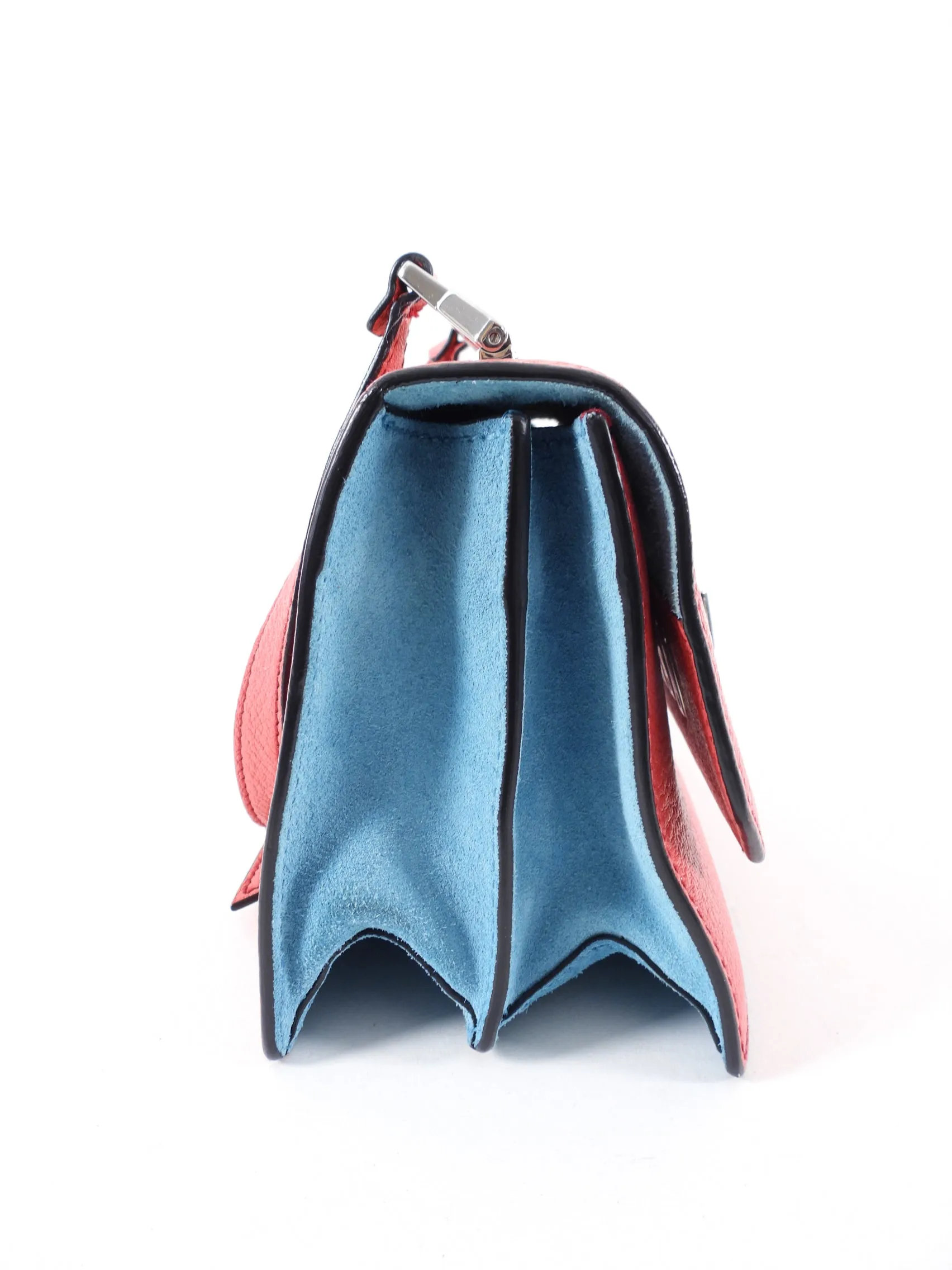 Miu Miu Pink Small Logo Flap Madras Crossbody Bag